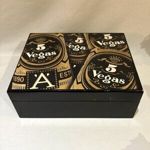 Wood Cigar Box 5 Vegas Hinged Empty Box Magnet Humidor